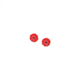 Franck Herval - RUBY gerbera flower stud earrings - Red