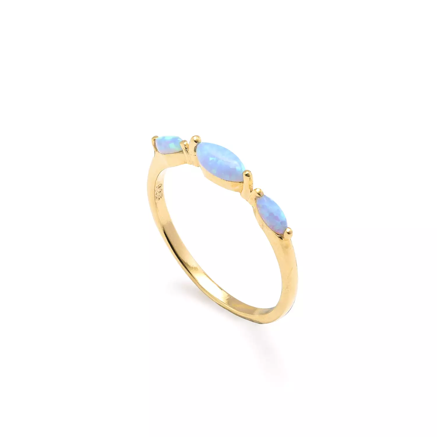 Gam Gold Opalite 3 Stone ring