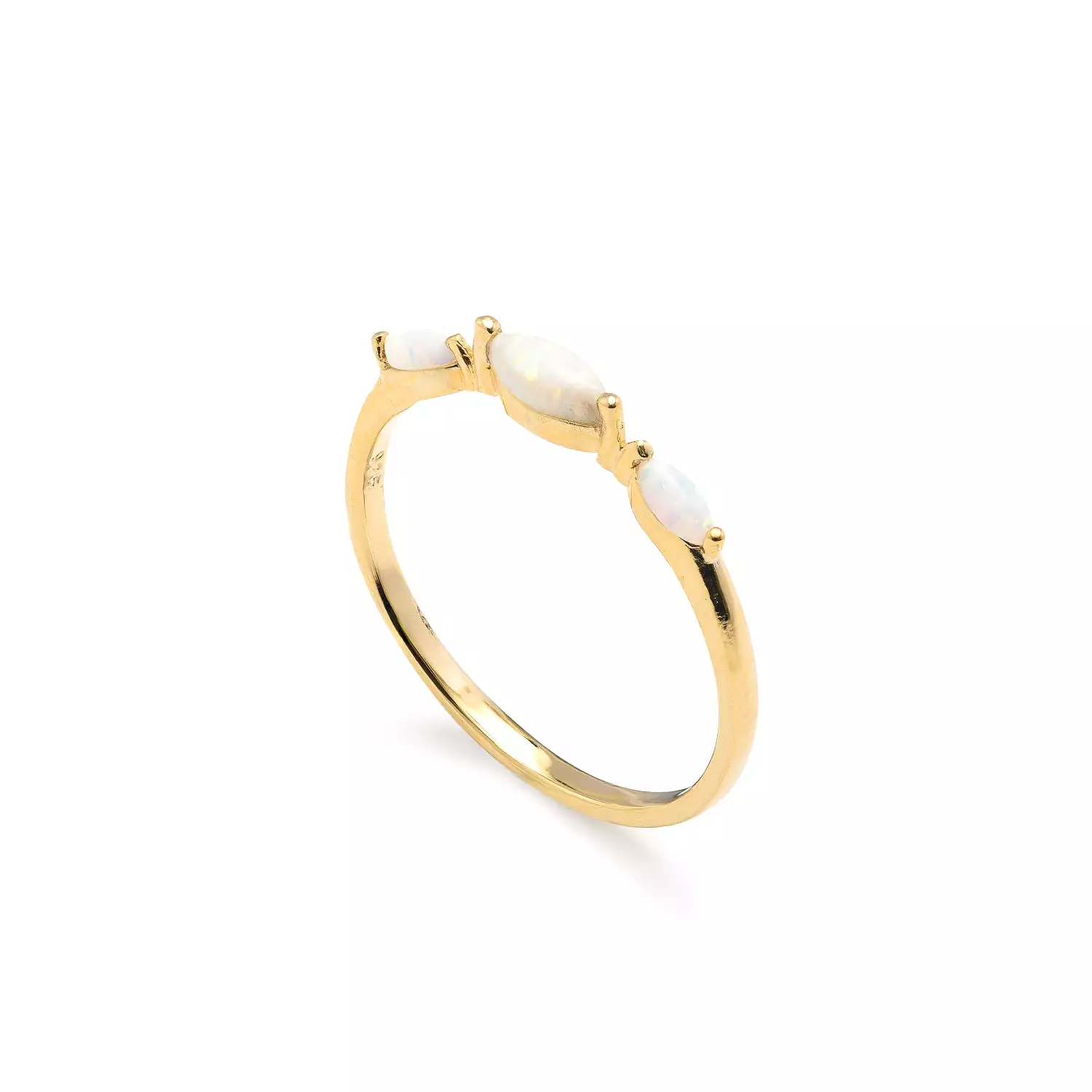 Gam Gold Opalite 3 Stone ring