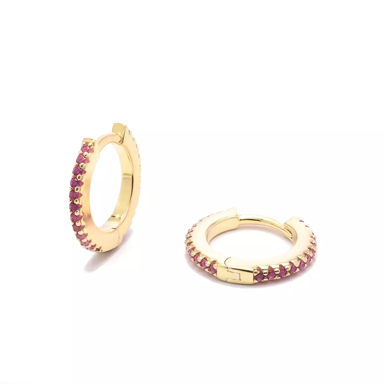 Gamm Huggie Gold Hinged Earring with CZ