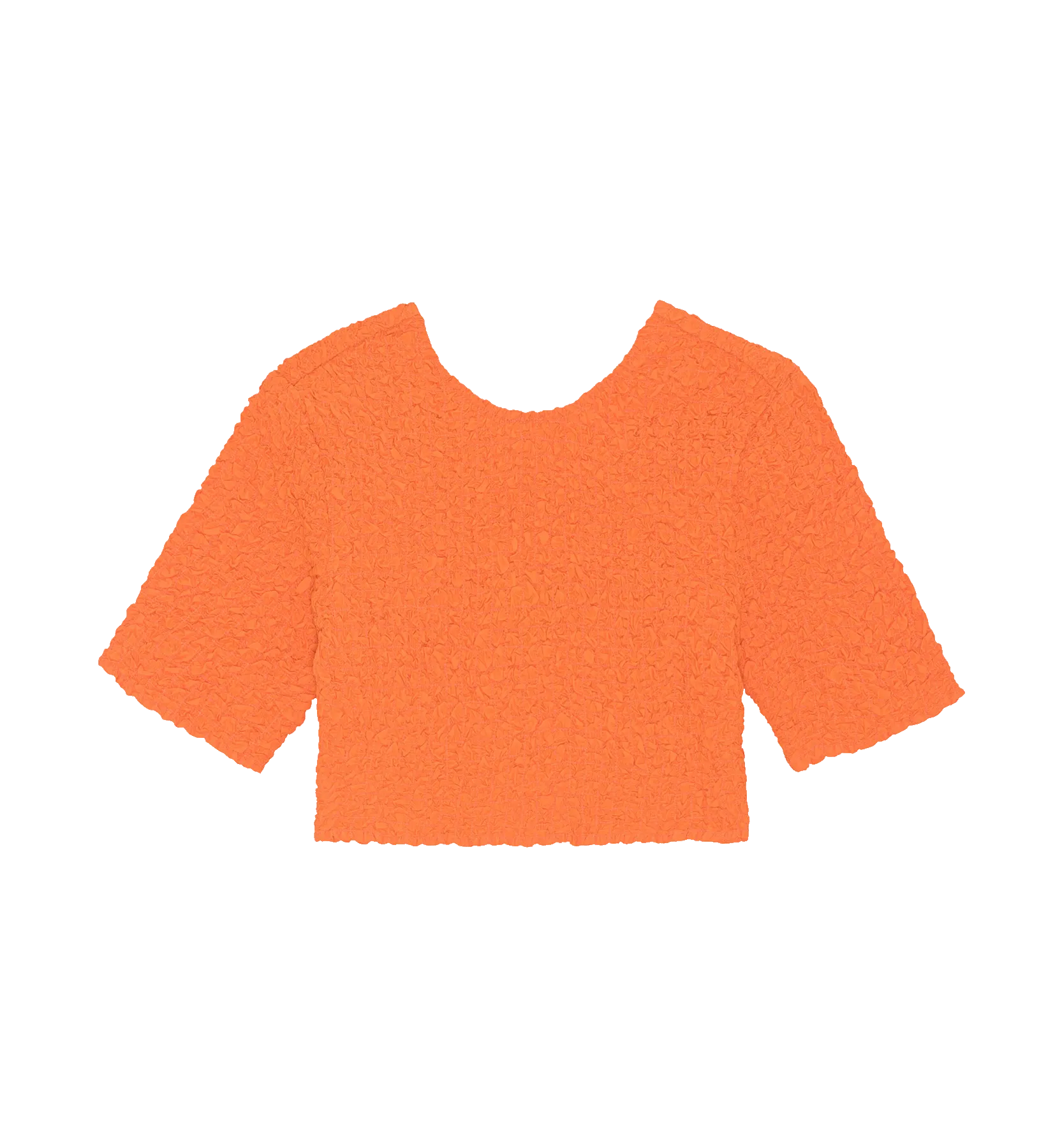 GANNI Vibrant Orange Cropped Smock Top