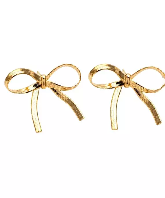 Girly Bow Studs - Gold