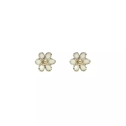 Gold and Cream Coloured Flower Studs