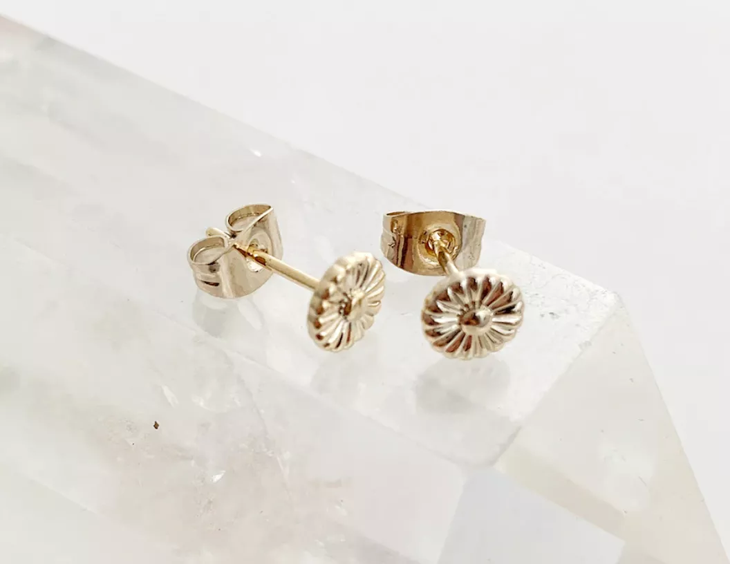 Gold Daisy Stud Earrings