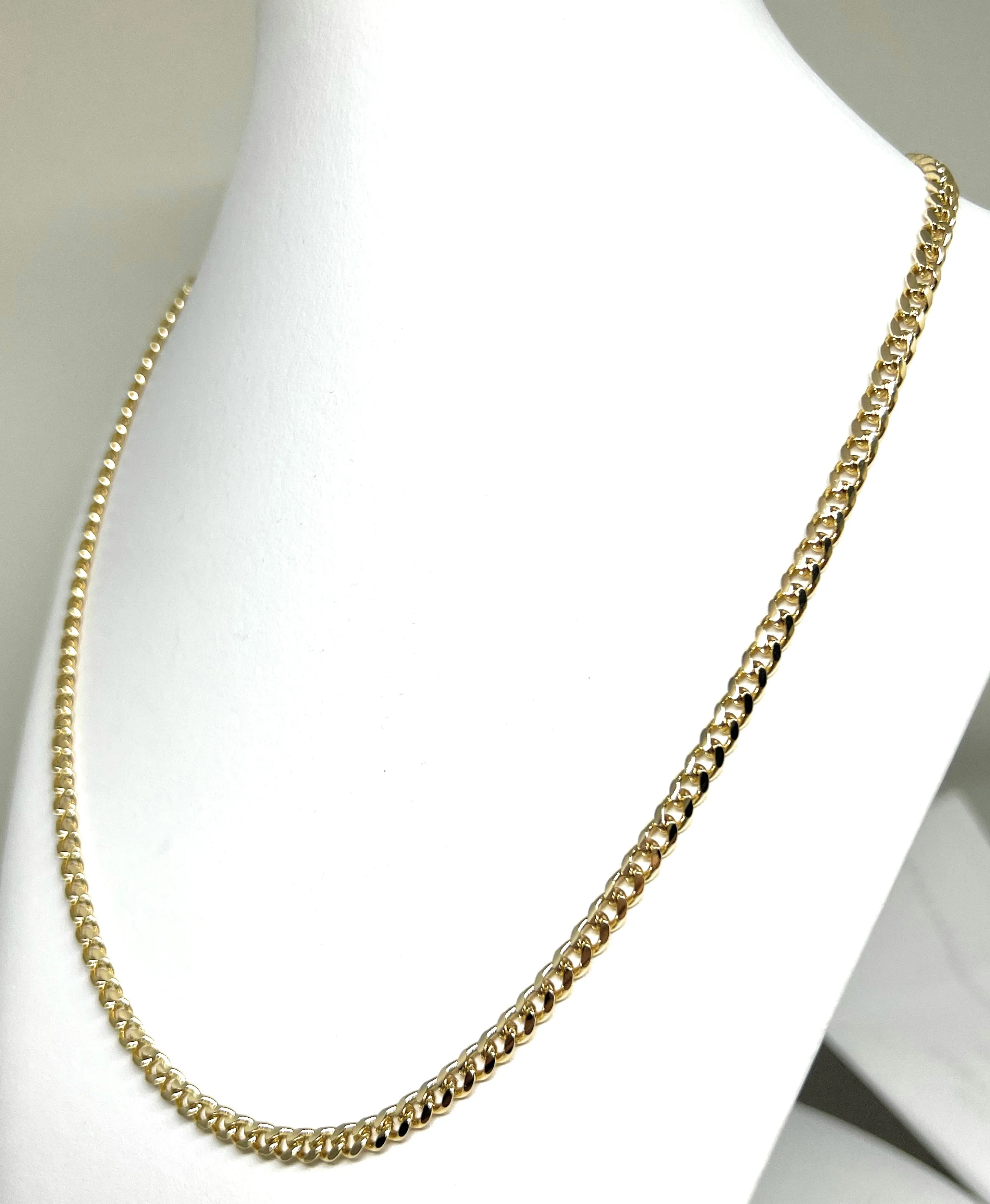 Gold Plated Classic MIAMI Cuban link 24-26 inch 3-4.5mm Chain