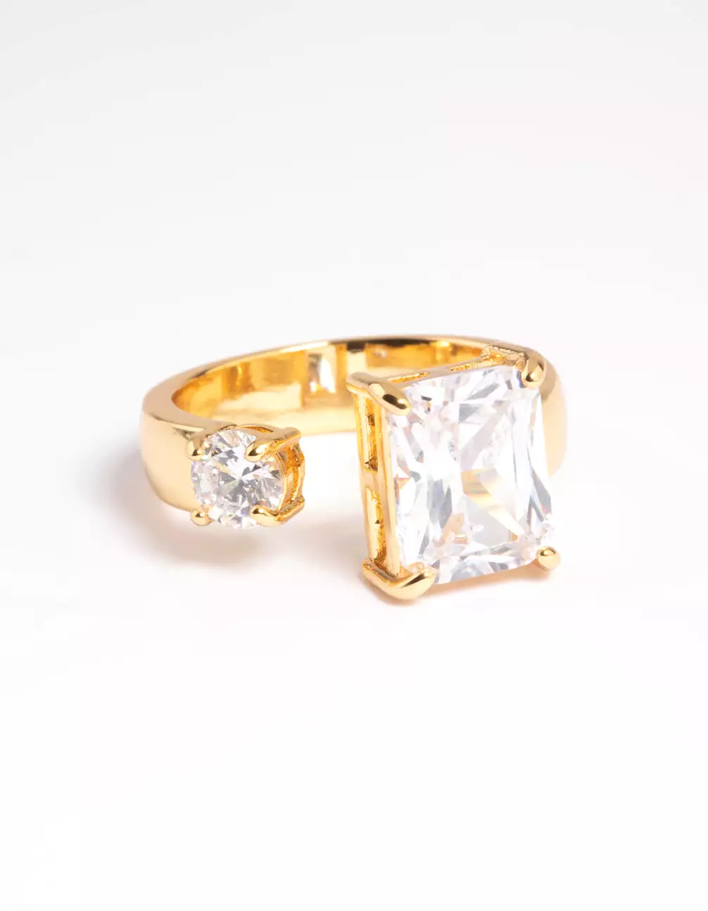 Gold Plated Cubic Zirconia Solitaire Ring