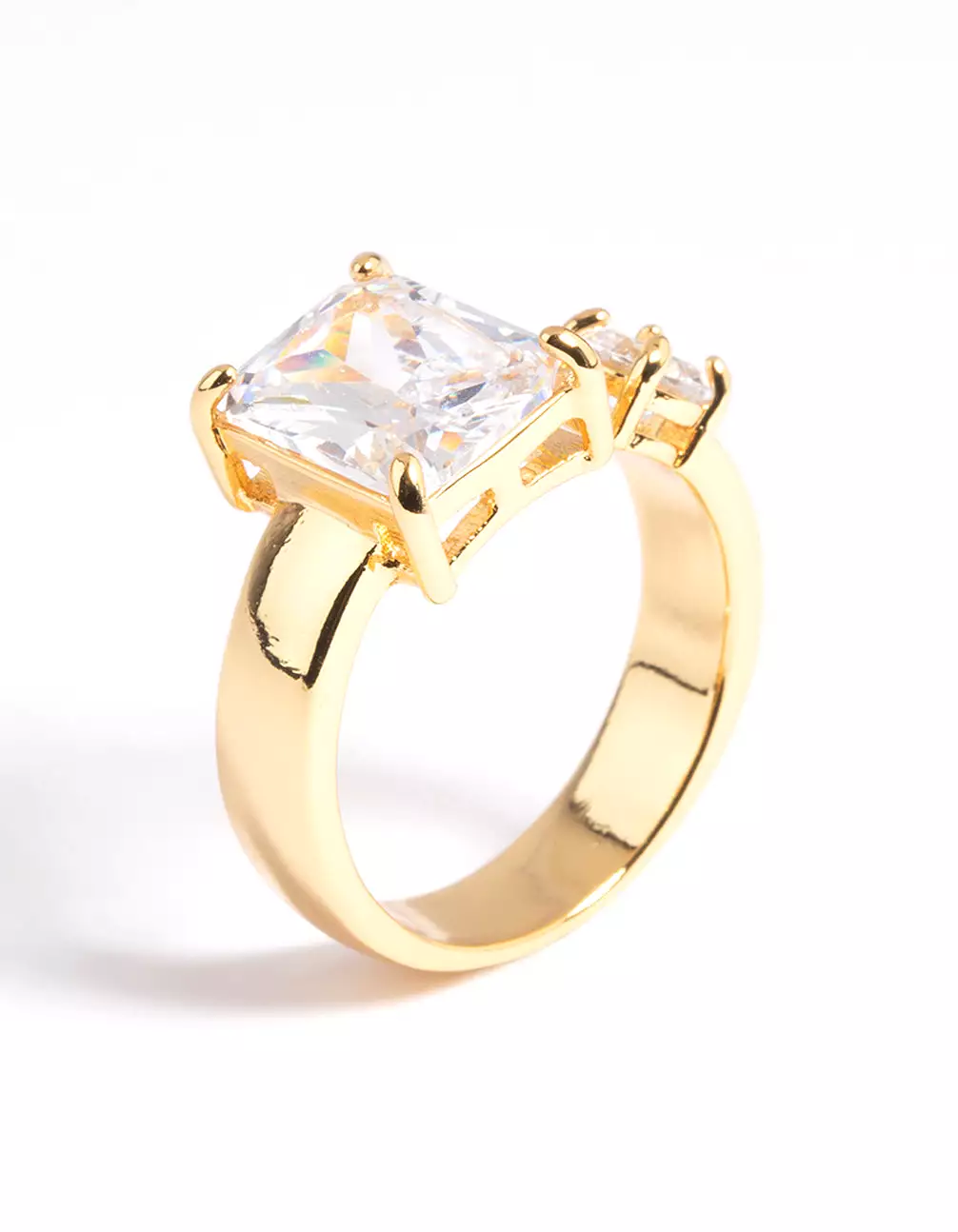 Gold Plated Cubic Zirconia Solitaire Ring