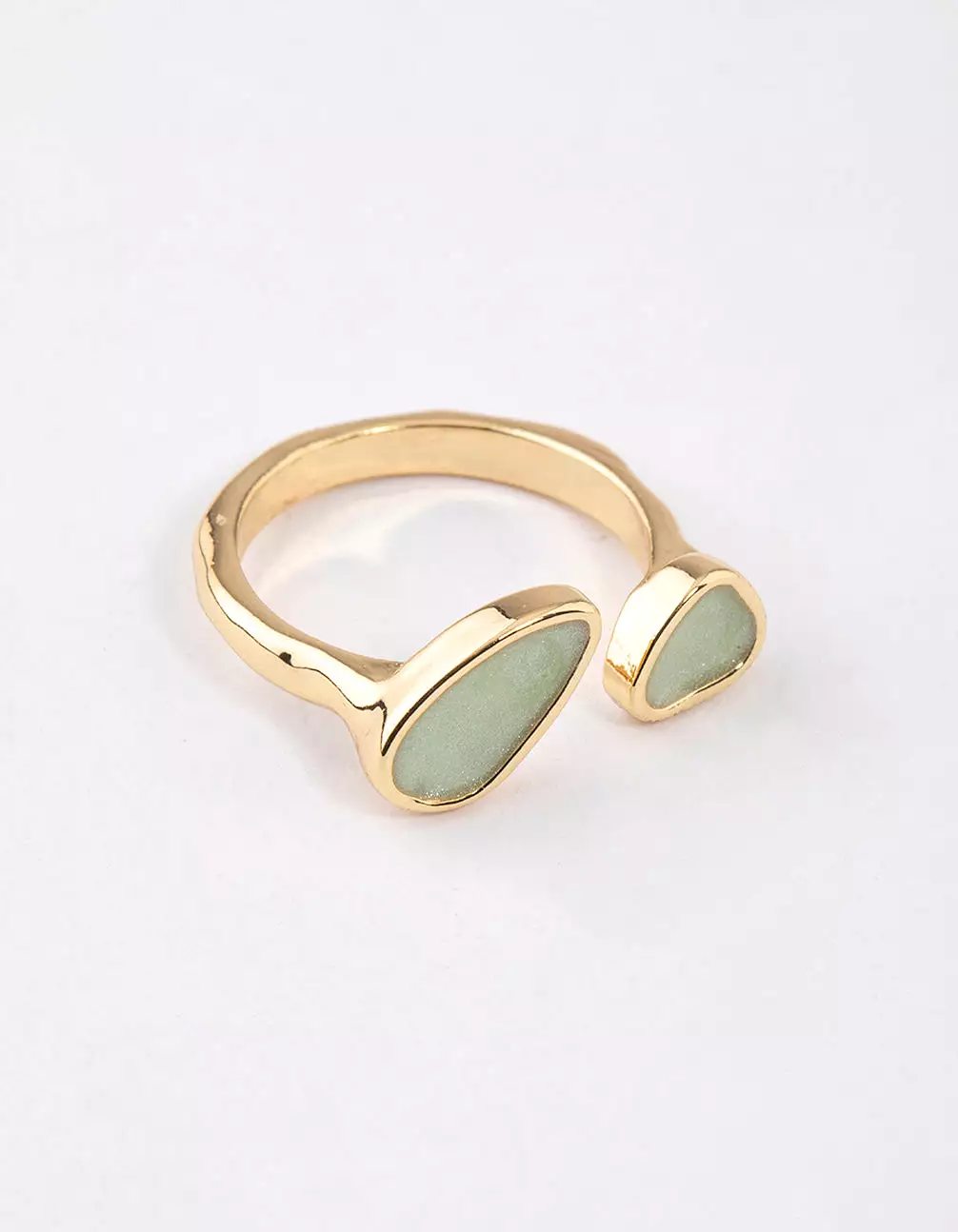 Gold Plated Double Stone Open Ring