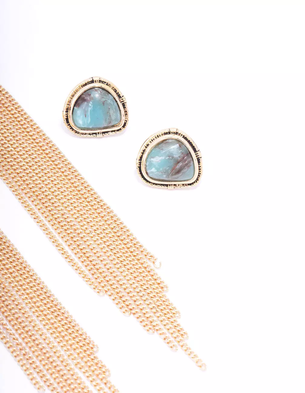 Gold Textured Tassel Earring Pack