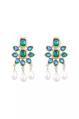 GOSSIP PEARL EARRINGS GREEN