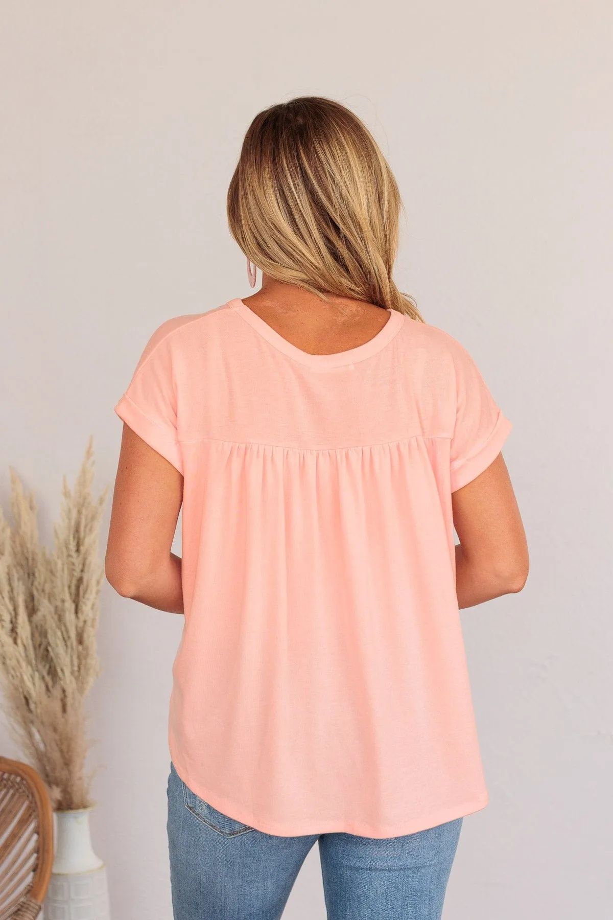 Gotta Know Your Name Pleated Top- Pink