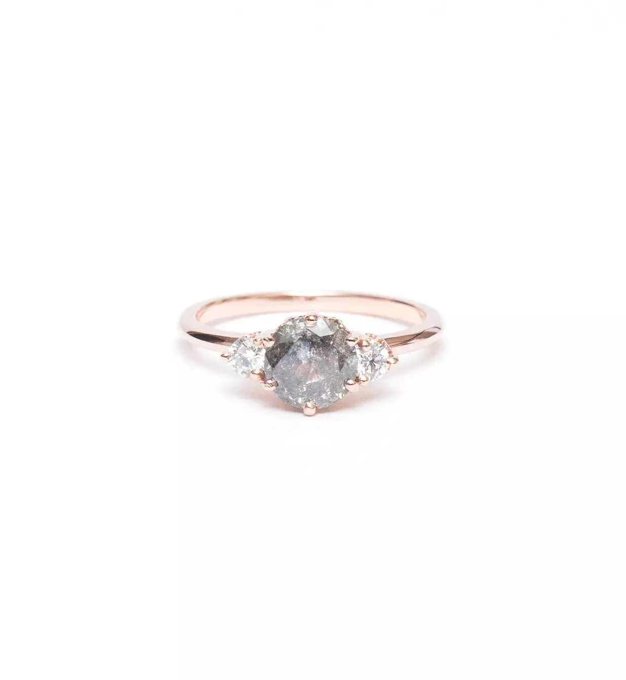 Grey Diamond Hazeline Three Stone Ring