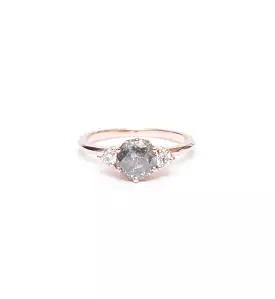 Grey Diamond Hazeline Three Stone Ring