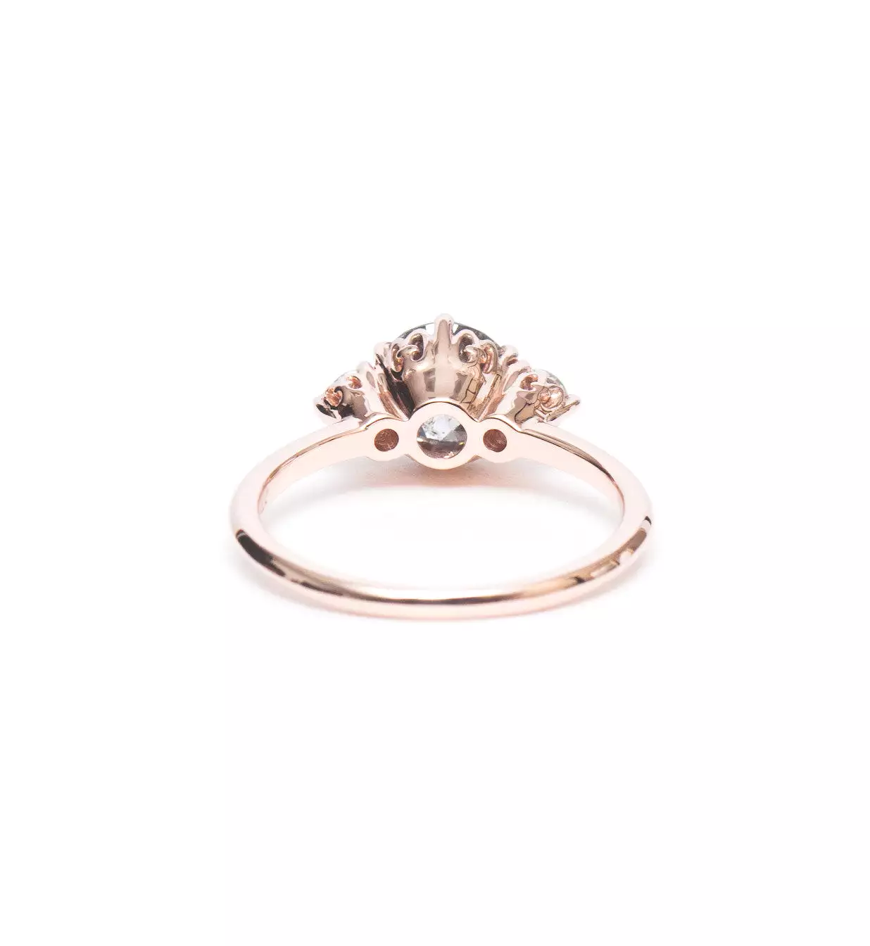 Grey Diamond Hazeline Three Stone Ring