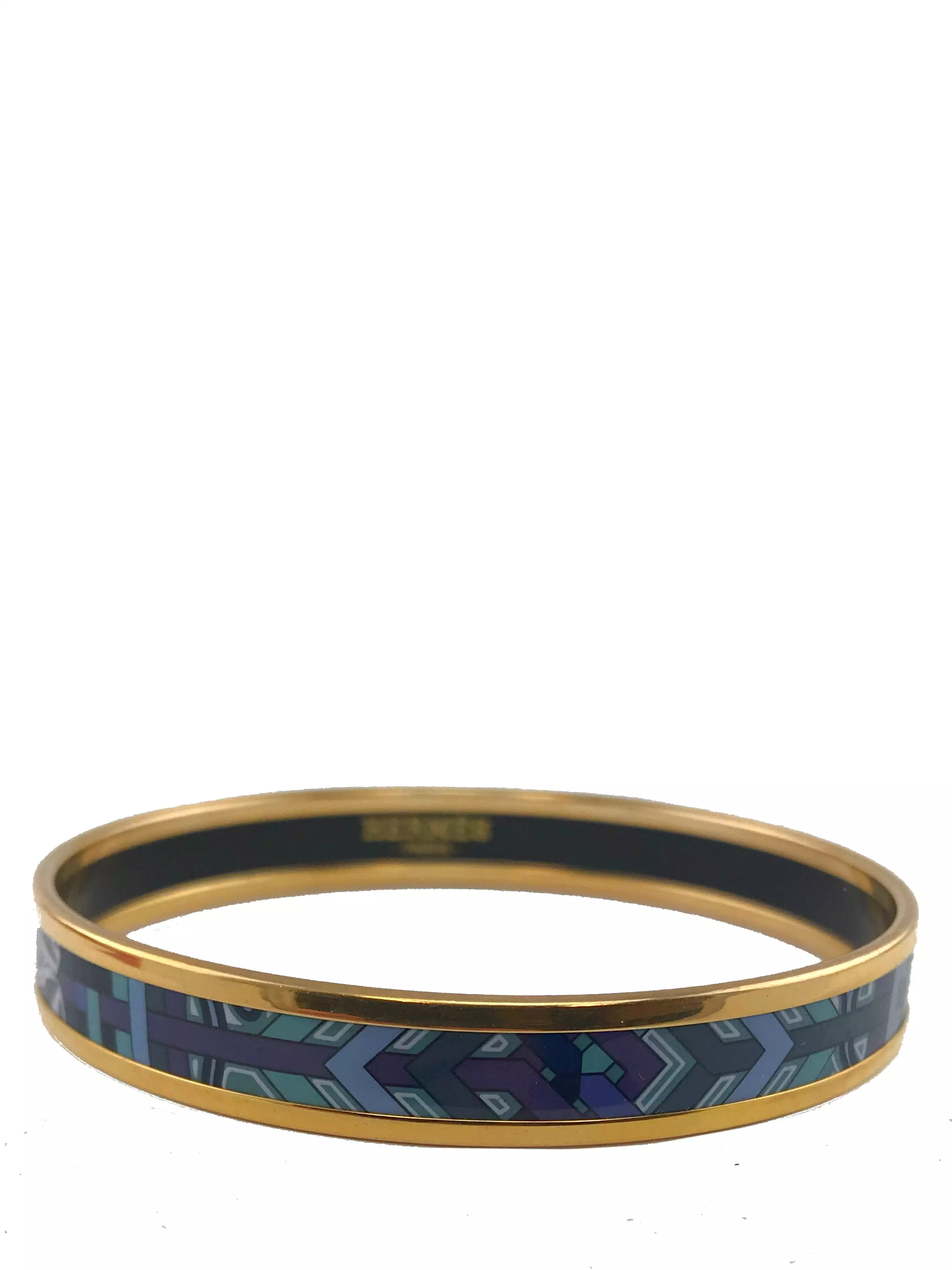 Hermes Narrow Printed Enamel Narrow Bracelet 65