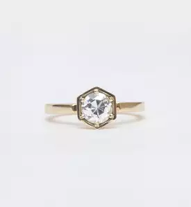 Hexagon Solitaire Ring