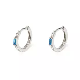 Huggie Silver Hinged Earring with CZ