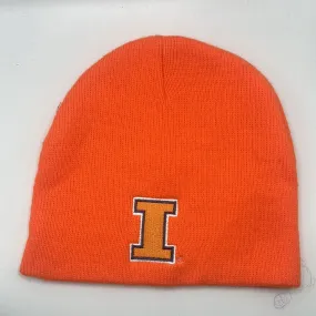 Illinois University Officially Licensed Collegiate Ann Co Product Neon Orange Beanie