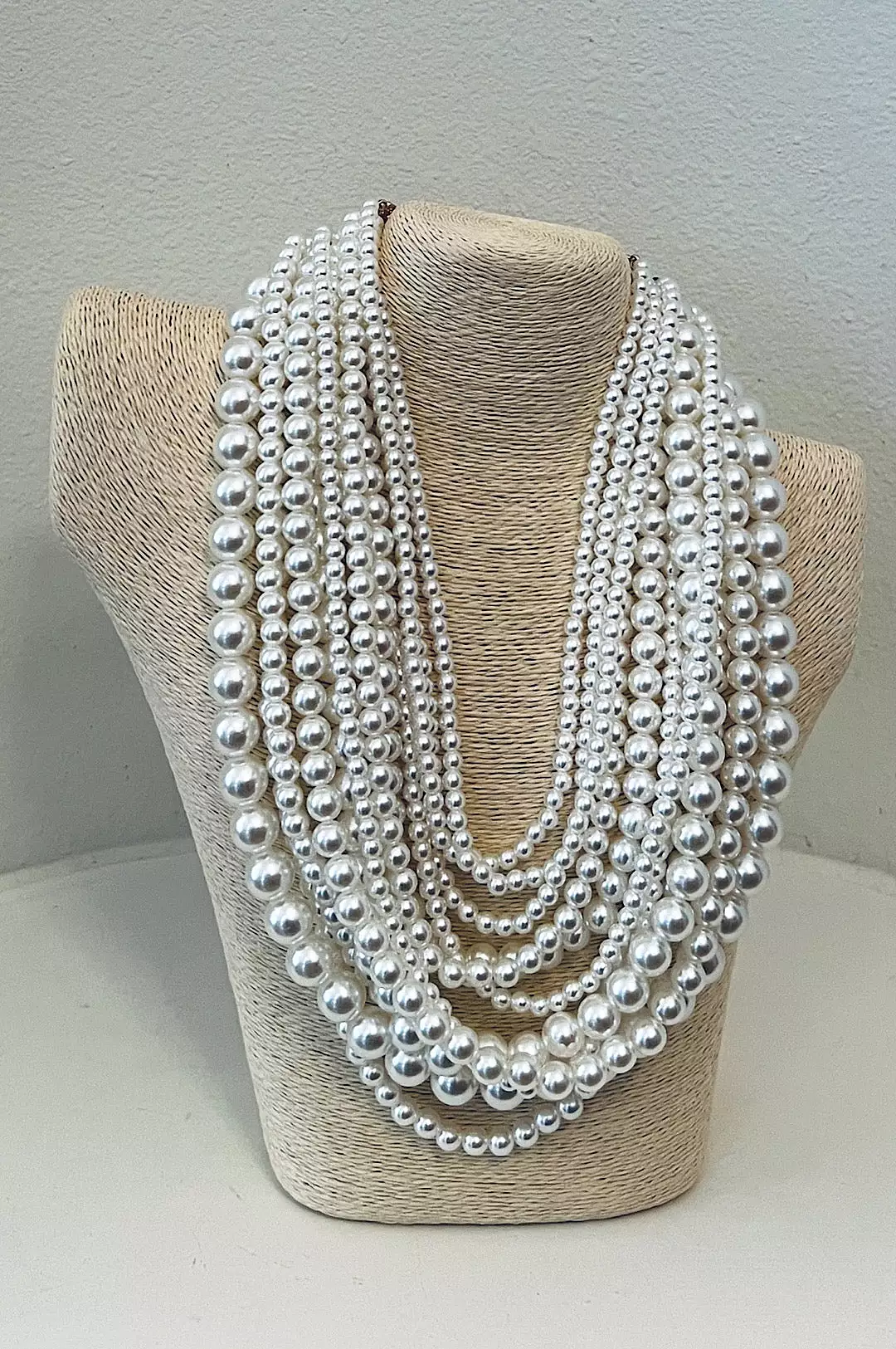 Ivory Color Multi Strand Pearl Necklace