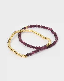 Izoa February Birthstone Bracelet Set