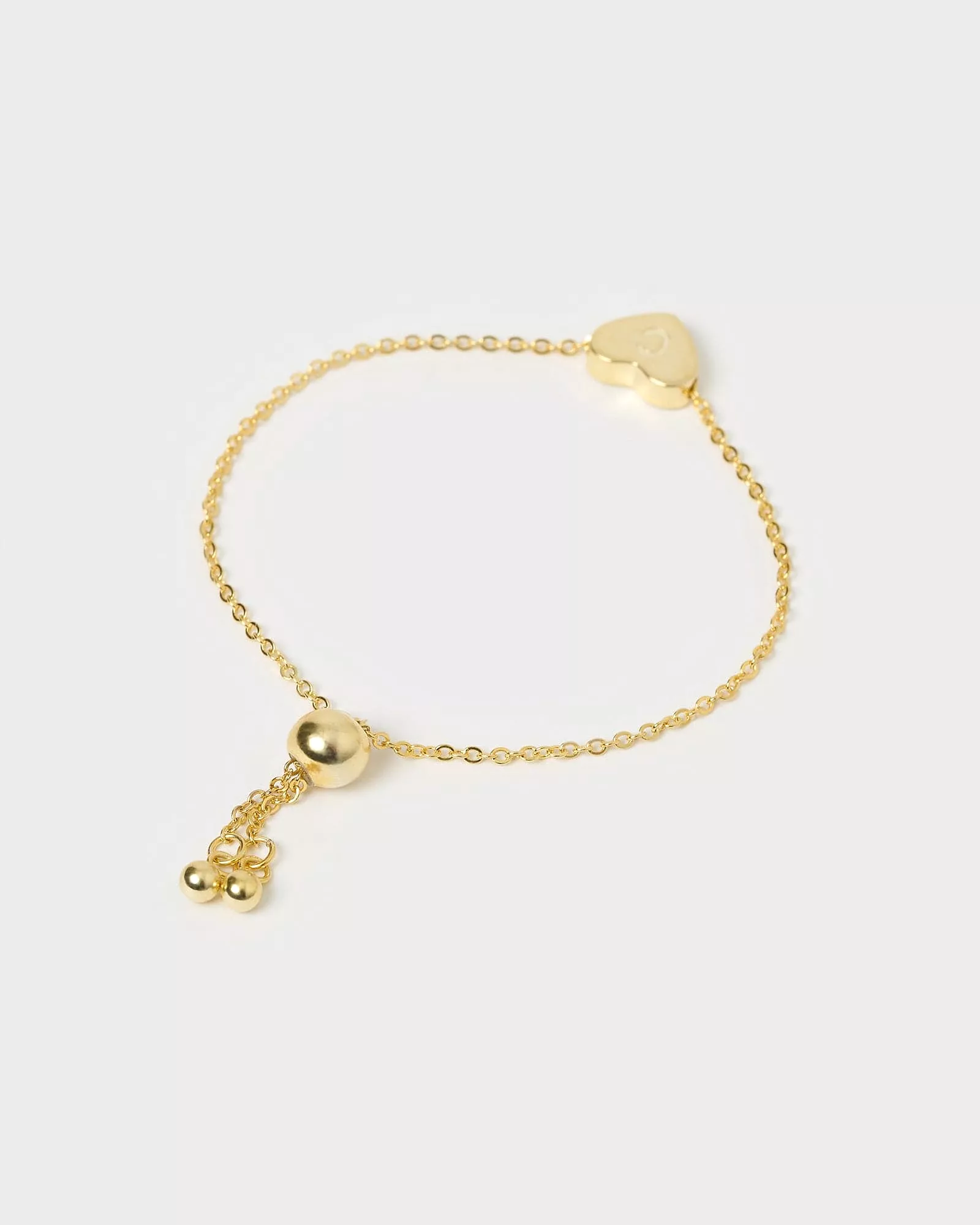 Izoa Kids Heart Alphabet Letter C Bracelet Gold