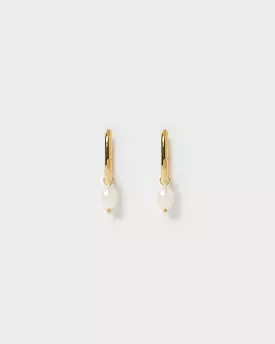 Izoa Penelope Freshwater Pearl Earrings Gold