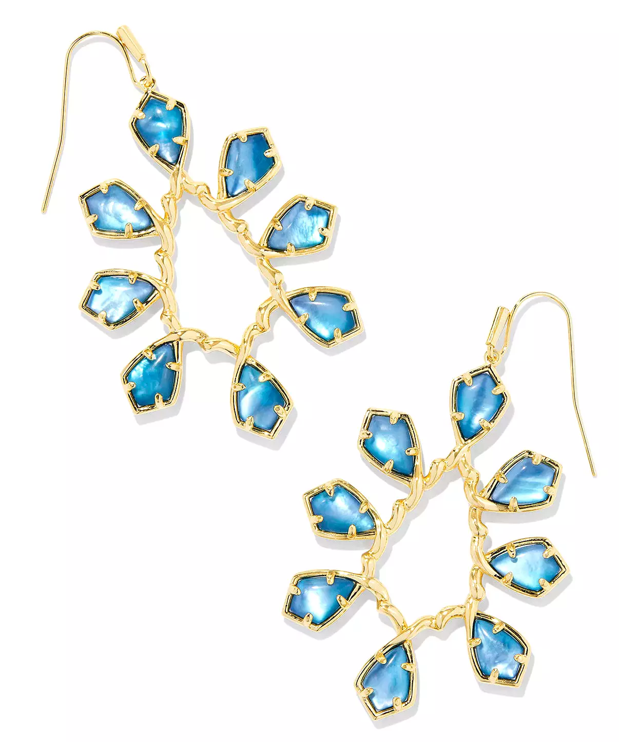 Kendra Scott Camry Open Frame Earrings - Gold/Indigo Watercolor OR Gold/Azalea Illusion