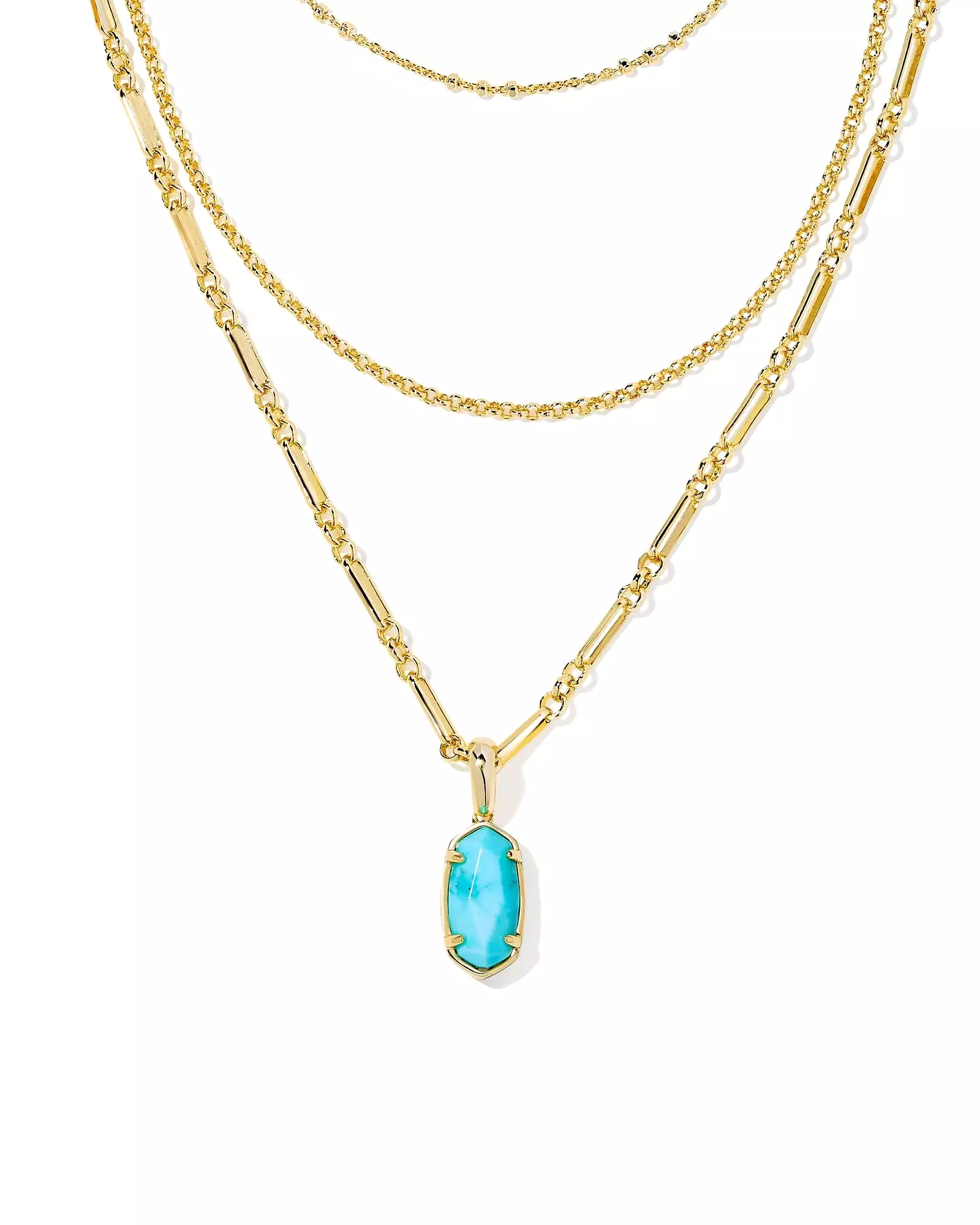 Kendra Scott Elisa Triple Strand Necklace Gold