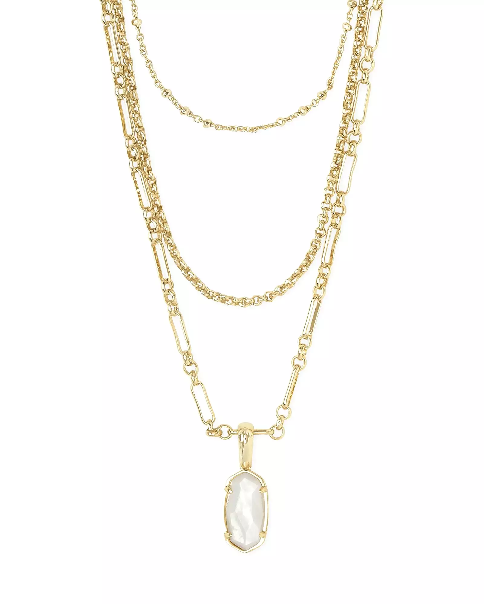 Kendra Scott Elisa Triple Strand Necklace Gold