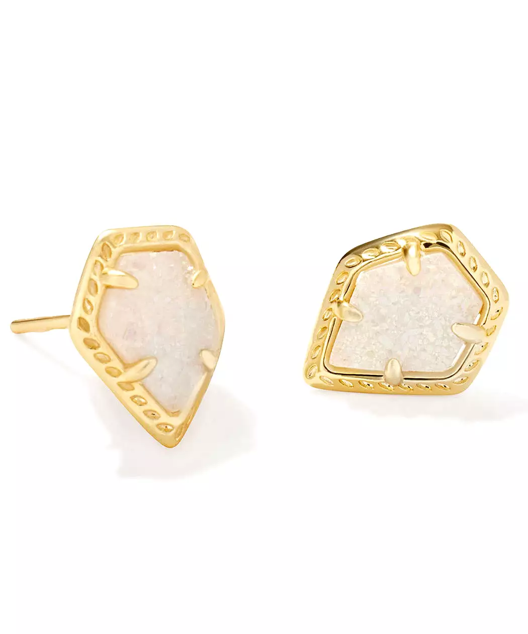 Kendra Scott Framed Tessa Stud Earrings - Iridescent Drusy, Rose Pink OR Light Blue