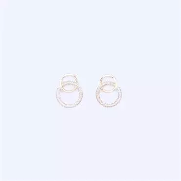 KNIGHT & DAY Interlinking Circles Gold Earrings