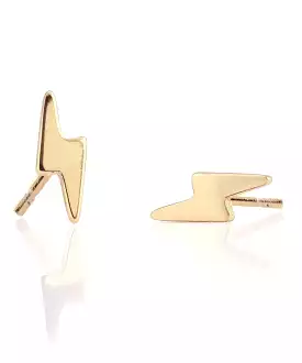 Kris Nations Lightning Bolt Stud Earrings - Gold