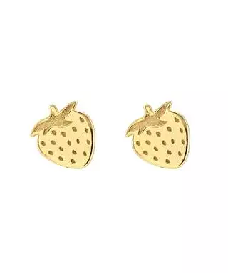 Kris Nations Strawberry Stud Earrings - Gold