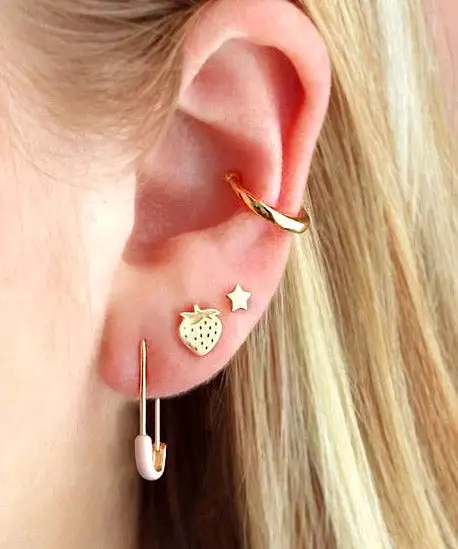 Kris Nations Strawberry Stud Earrings - Gold