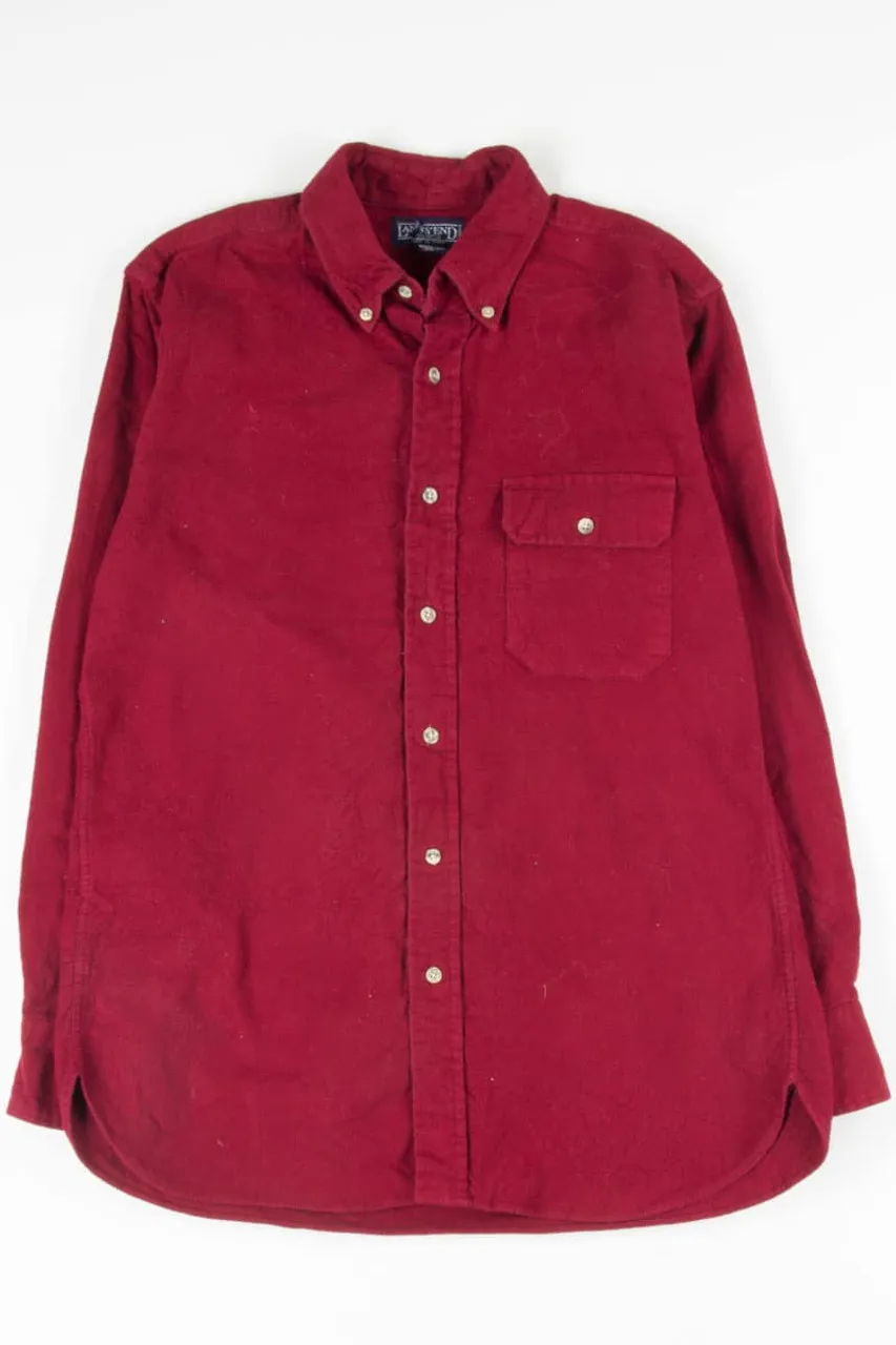 Lands' End Burgundy Vintage Flannel 2511