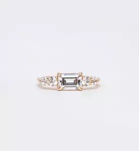 Large White Diamond Five Stone Bea Ring