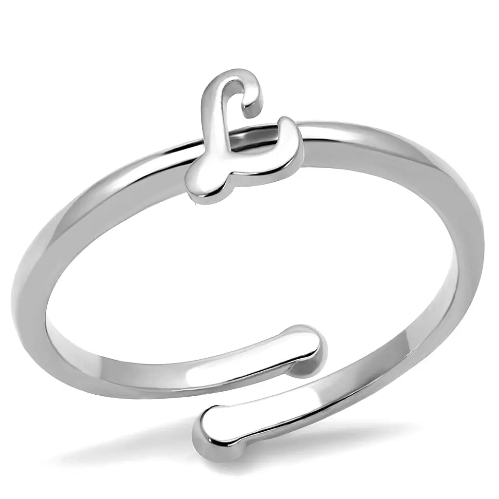 LO3997 - Rhodium Brass Ring with No Stone