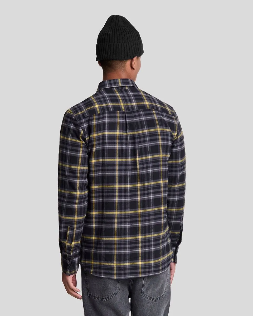 Lyle & Scott Flannel Check Long Sleeve Shirt Jet Black