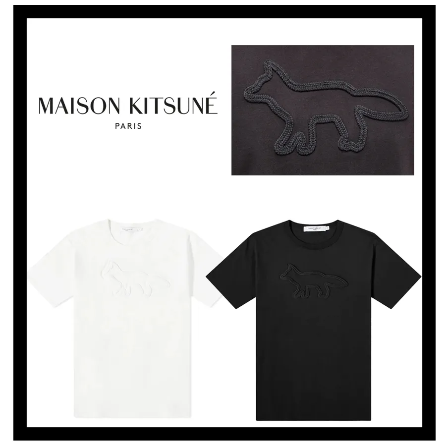 MAISON KITSUNE  |Short Sleeves Logo Designers T-Shirts