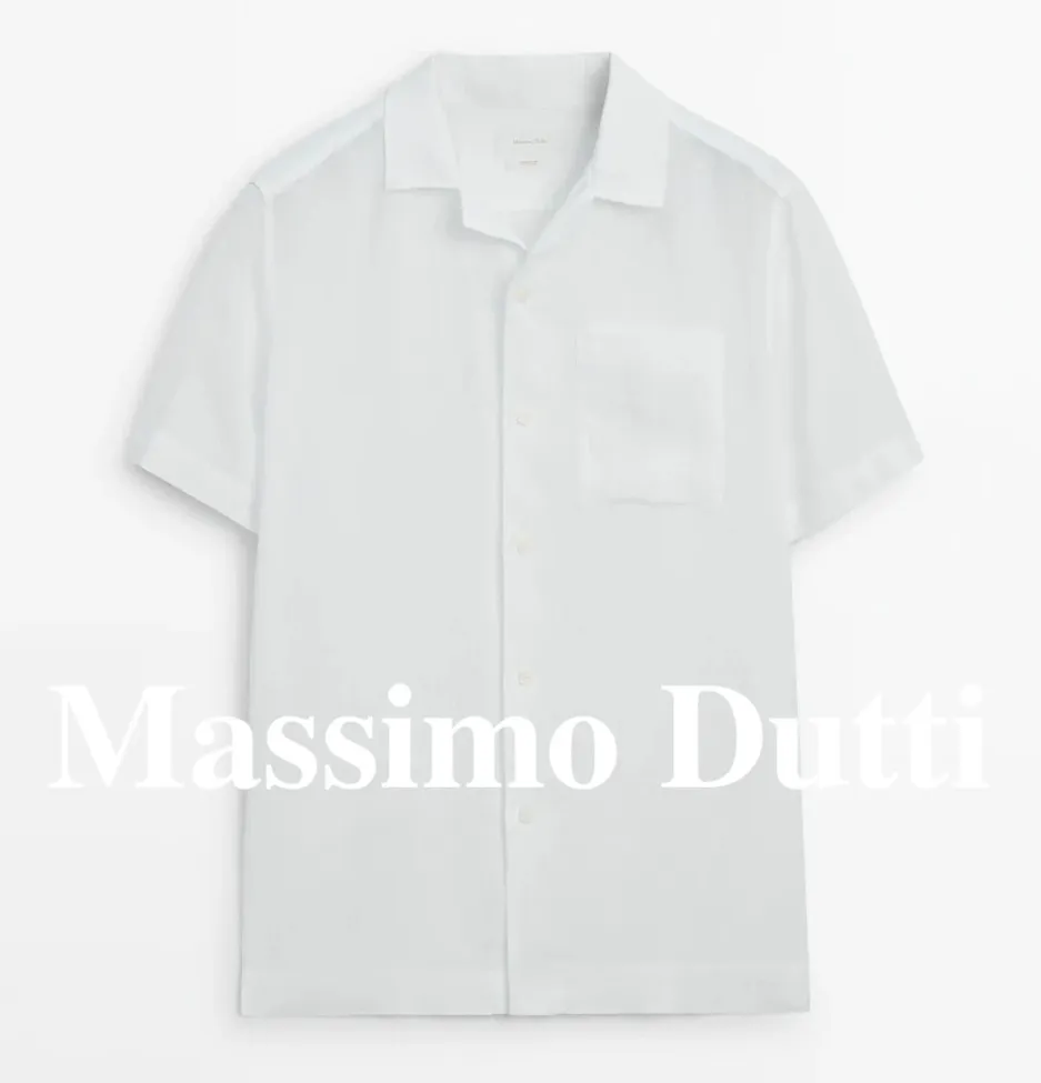 Massimo Dutti  |Linen Short Sleeves Shirts