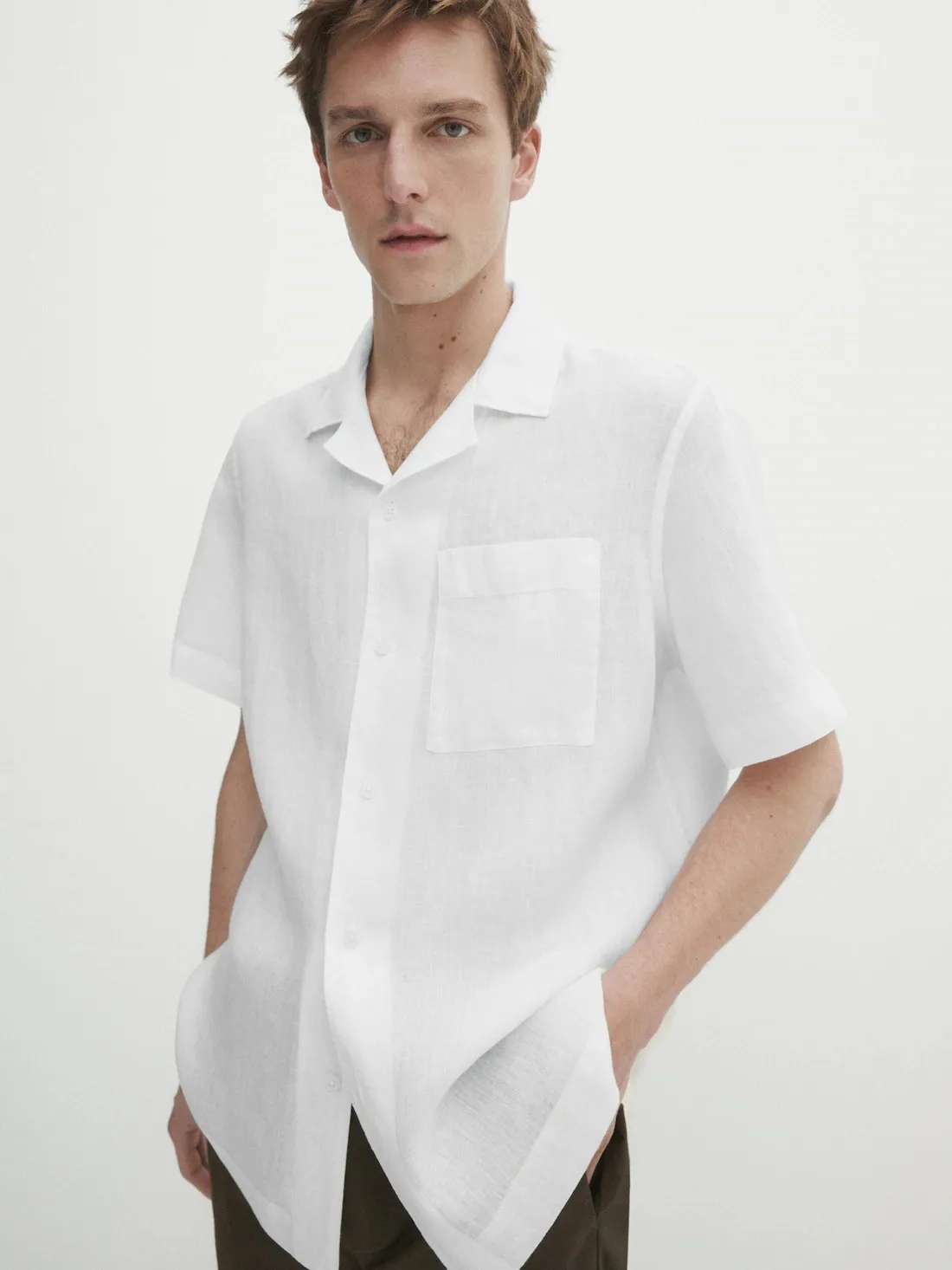 Massimo Dutti  |Linen Short Sleeves Shirts