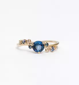 Medium Organic Sapphire Crossover Ring