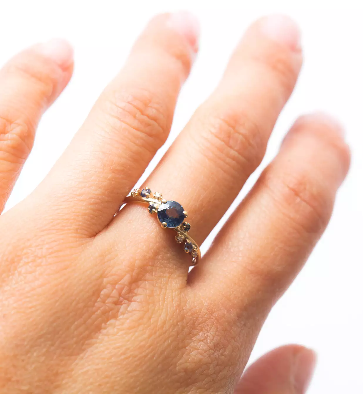 Medium Organic Sapphire Crossover Ring