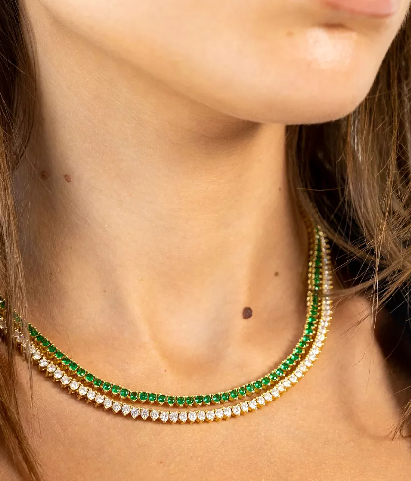 Melinda Tennis Necklace | Emerald