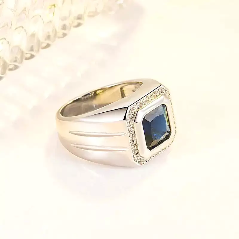 Men Large Square Zirconia Stone Ring Business Formal Wear Men Ring S4655875