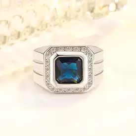 Men Large Square Zirconia Stone Ring Business Formal Wear Men Ring S4655875