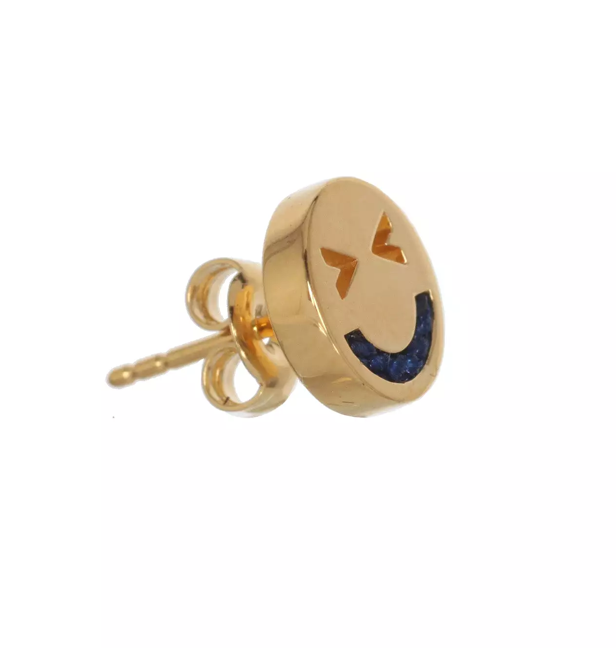 Merry Yellow Gold Studs, Navy