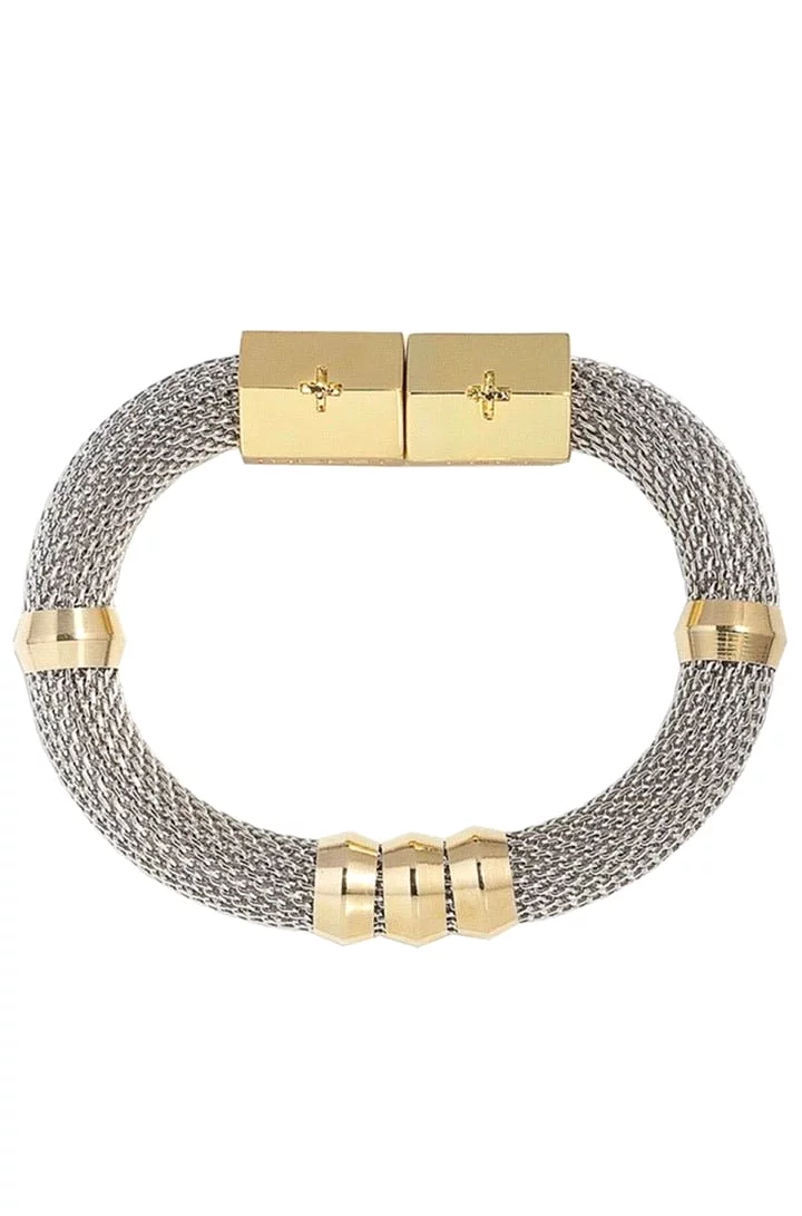 Mesh Classic Two Tone Bracelet