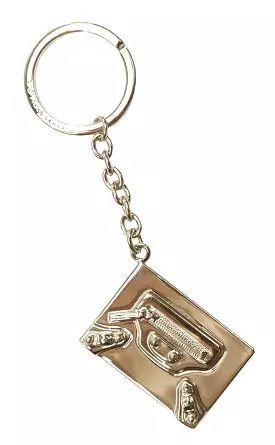 Metal Key Ring, Plaque Pale Gold