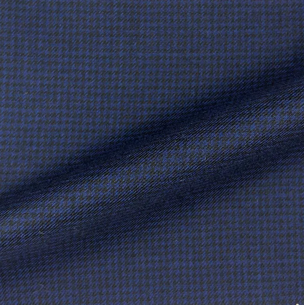 Midnight Blue Houndstooth Flannel With Comfort Stretch